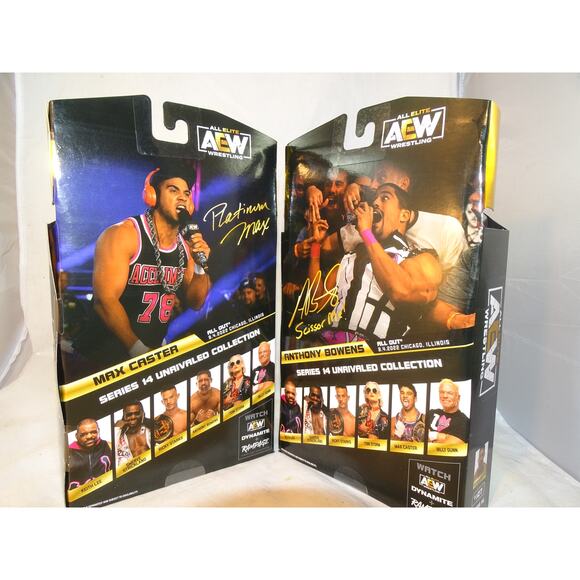AEW Unrivaled 14 The Acclaimed Max Caster #129 & Anthony Bowens #127 Figures New - Picture 3 of 10